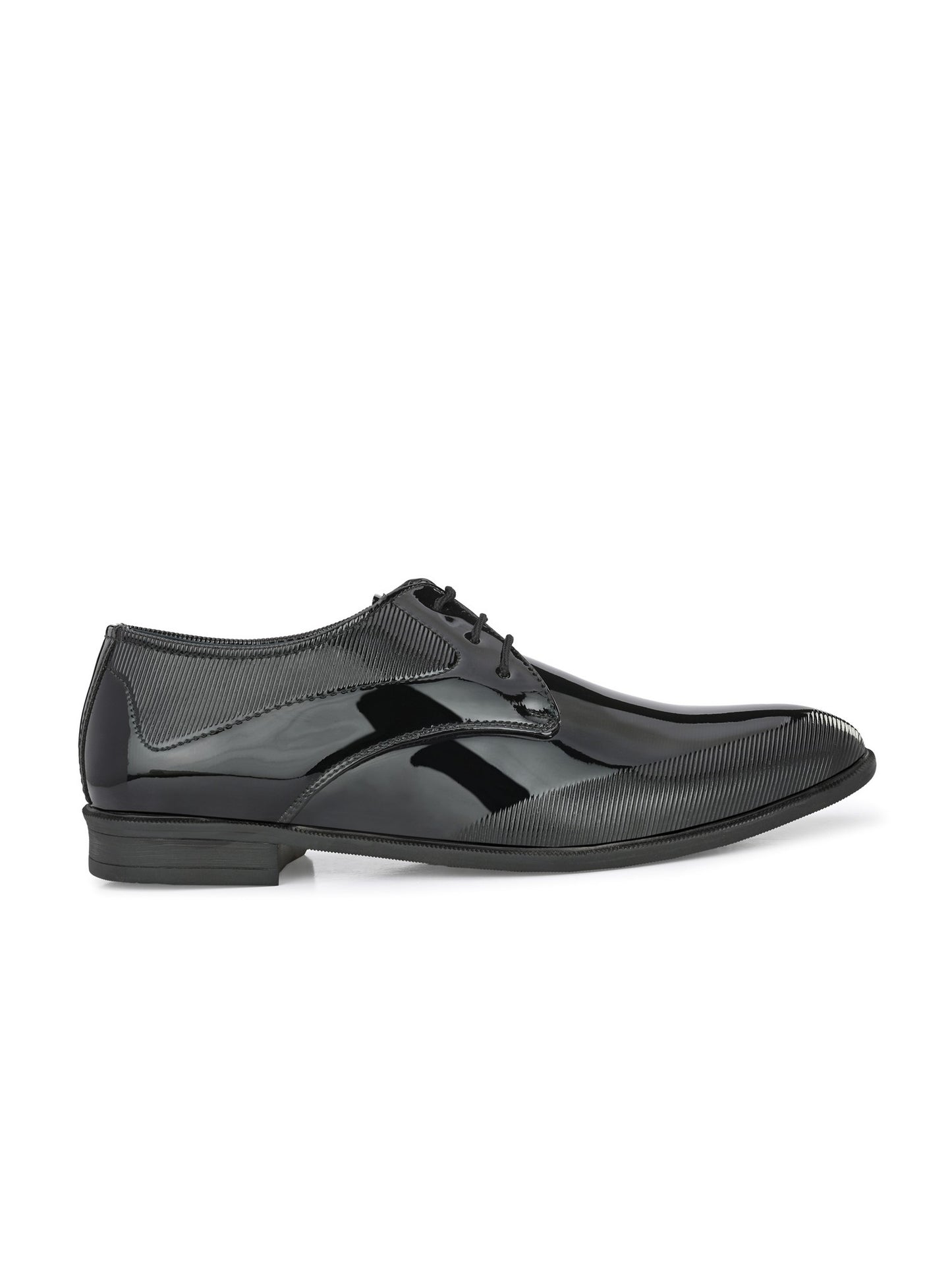 Guava Men's Black Patent Derby Lace Up Formal Shoes (GV15JA794)