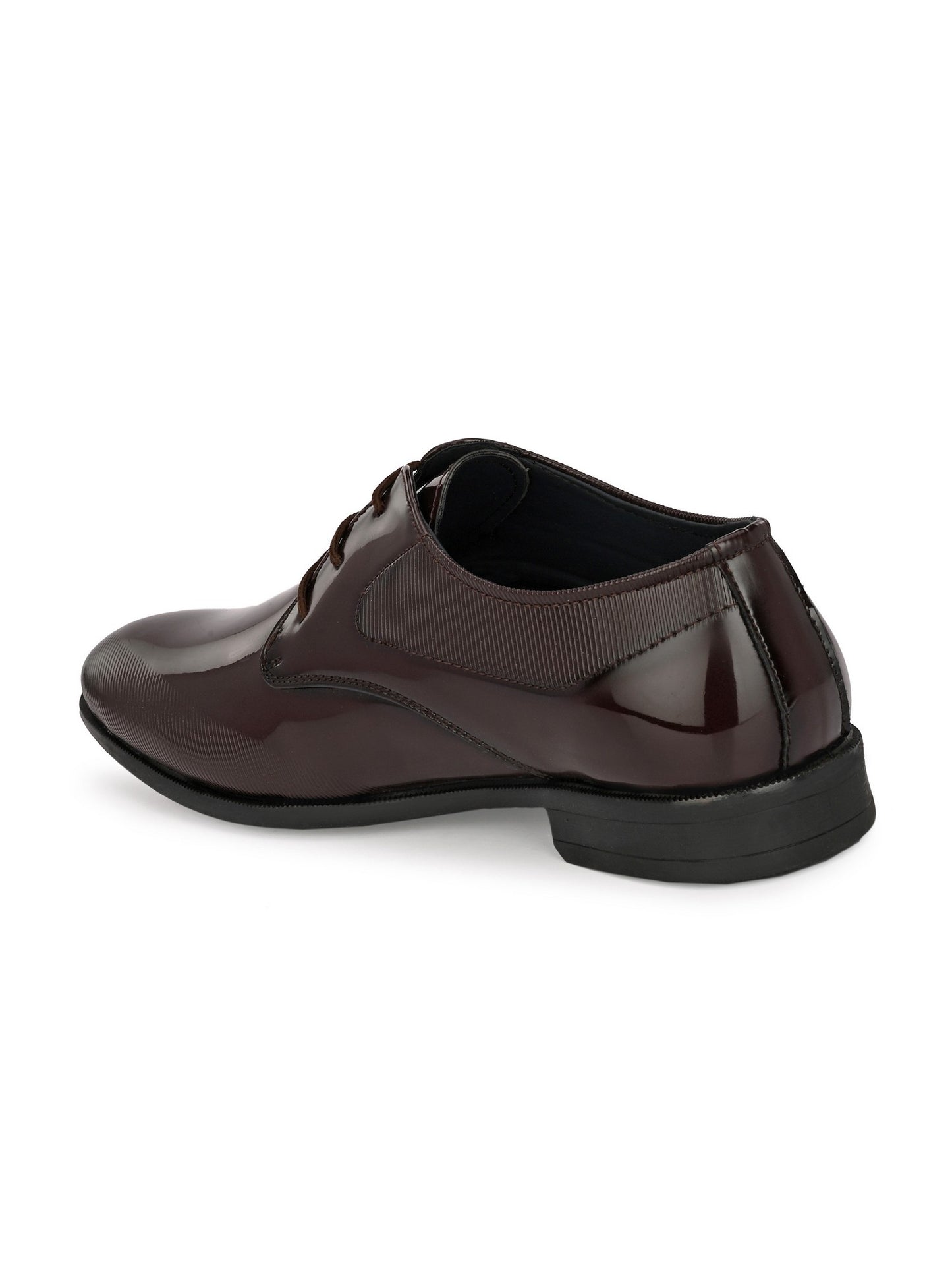 Guava Men's Brown Patent Derby Lace Up Formal Shoes (GV15JA795)