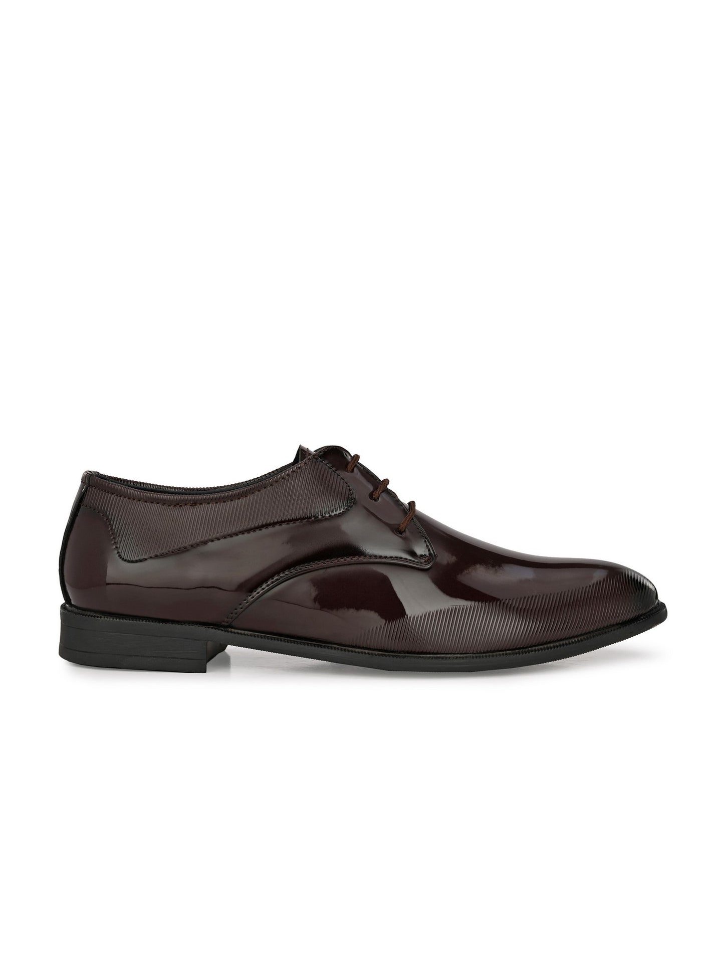 Guava Men's Brown Patent Derby Lace Up Formal Shoes (GV15JA795)