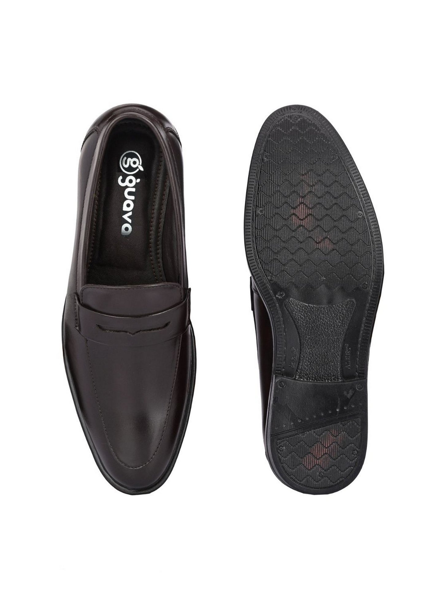 Guava Men's Brown Genuine Leather Slip On Formal Shoes (GV15JA797)