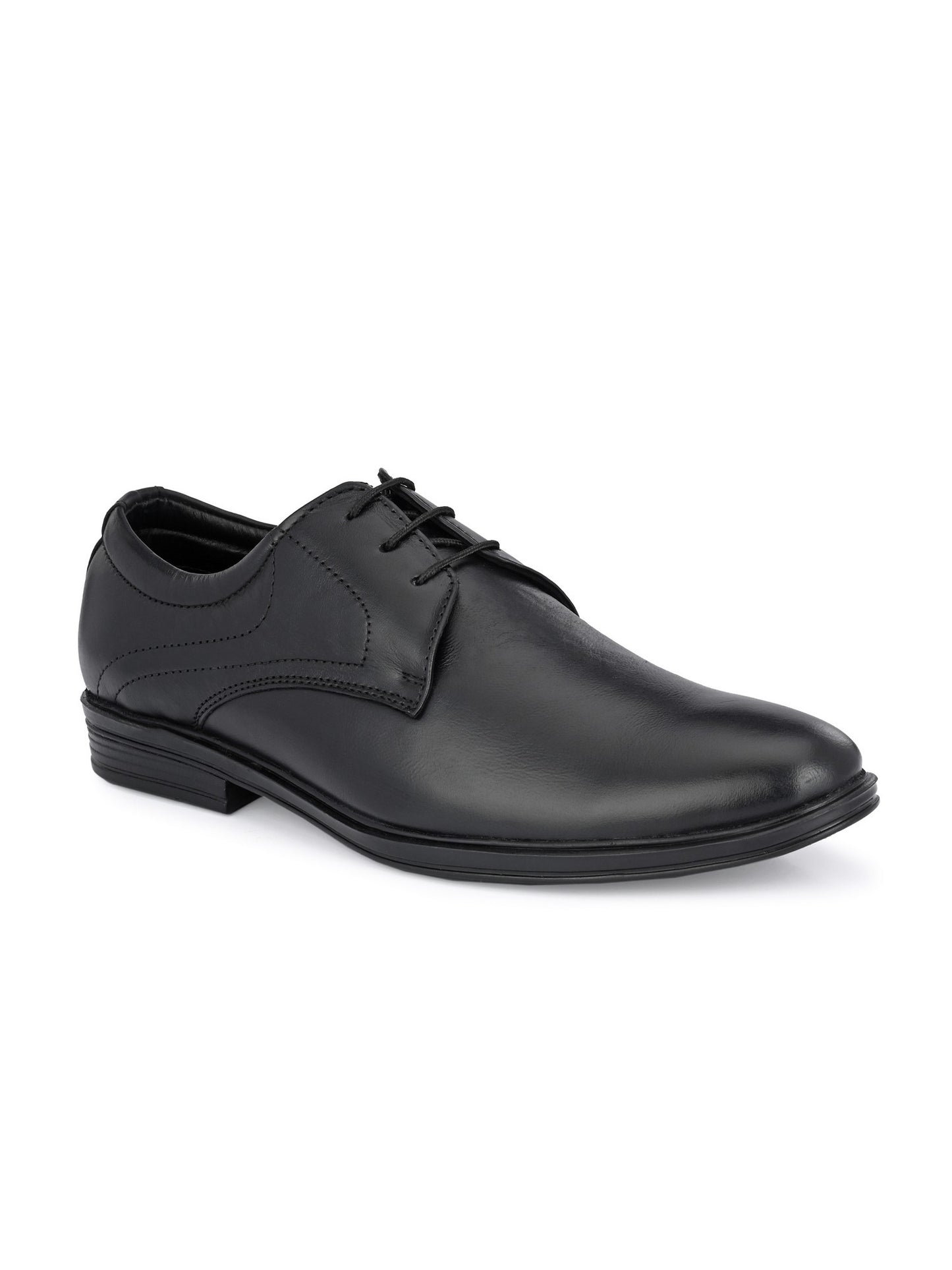Guava Men's Black Genuine Derby Lace Up Formal Shoes (GV15JA800)