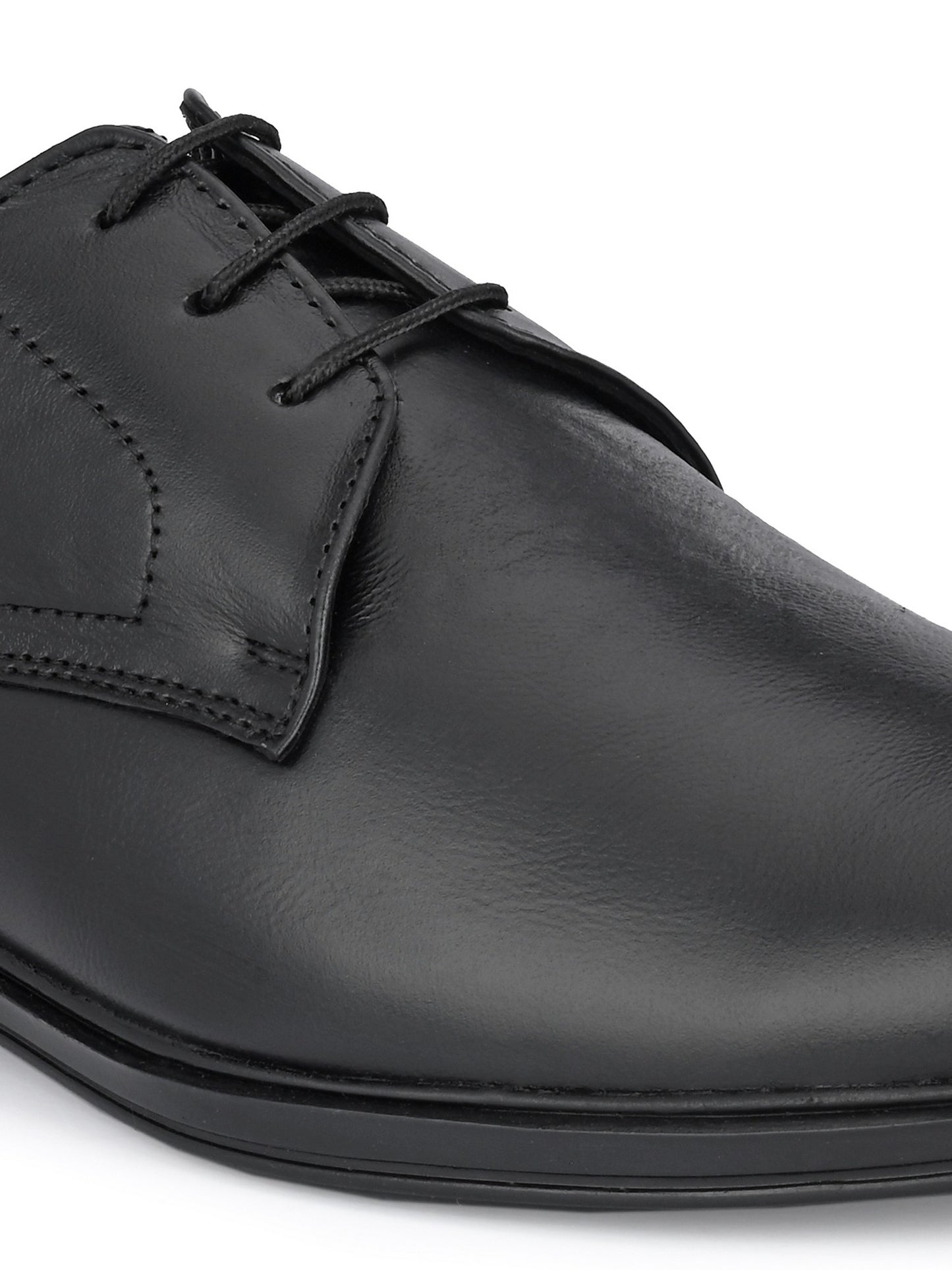 Guava Men's Black Genuine Derby Lace Up Formal Shoes (GV15JA800)