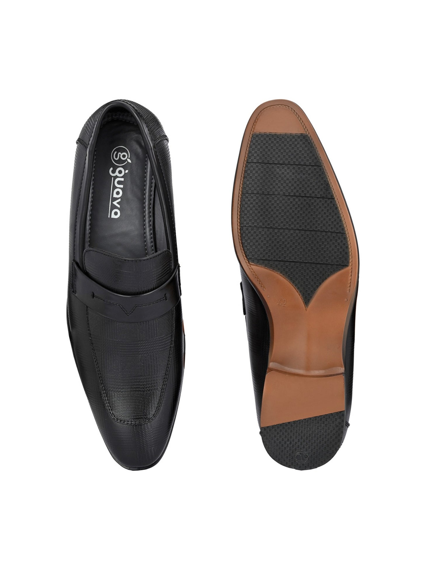 Guava Men's Black Slip On Semi Formal Shoes (GV15JA811)
