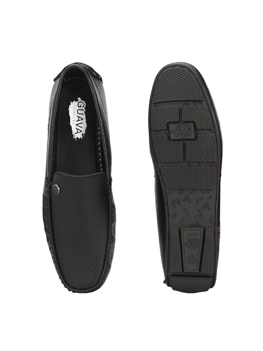 Guava Men's Black Casual Slip On Driving Loafers (GV15JA832)