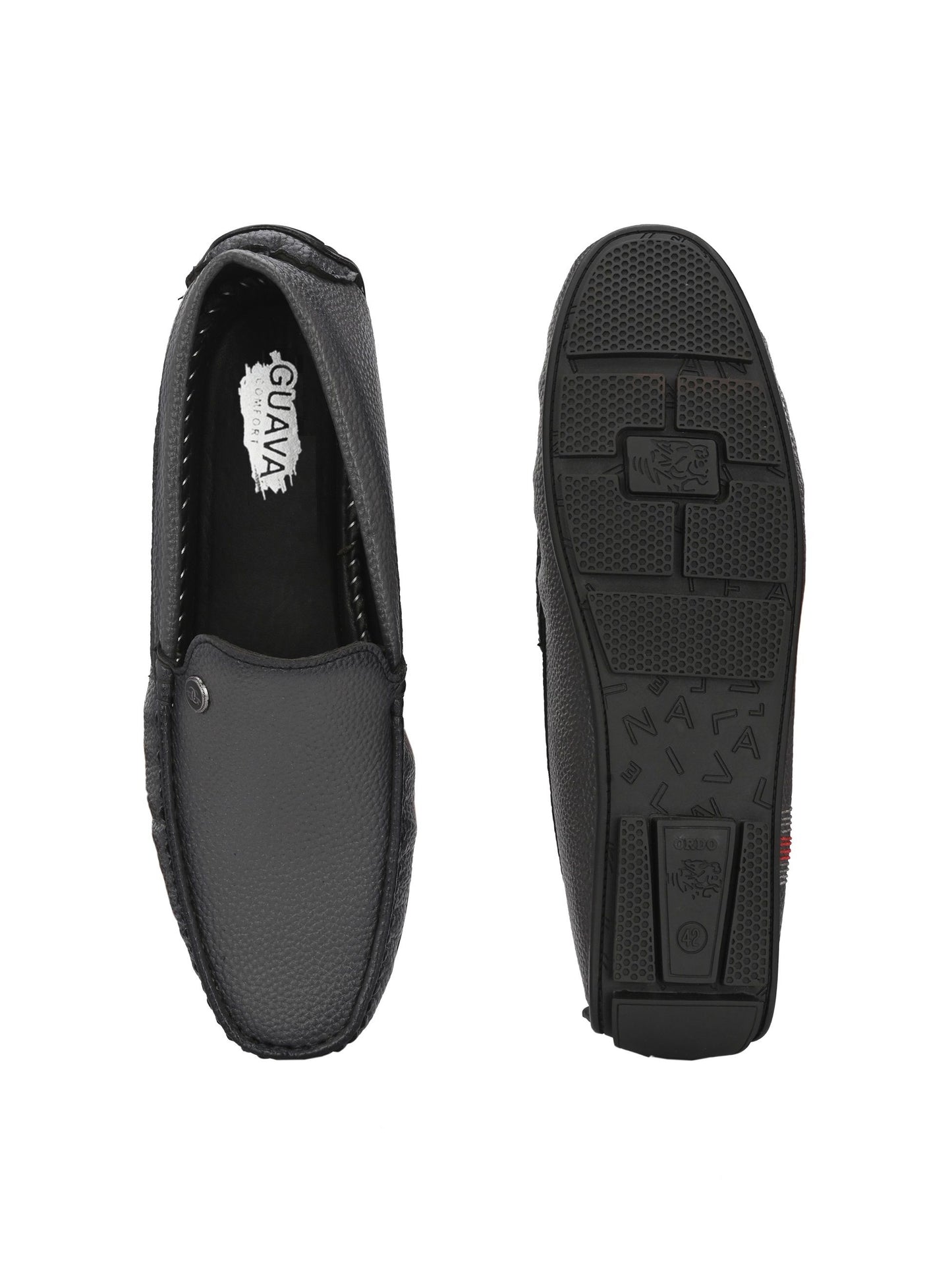 Guava Men's Grey Casual Slip On Driving Loafers (GV15JA836)