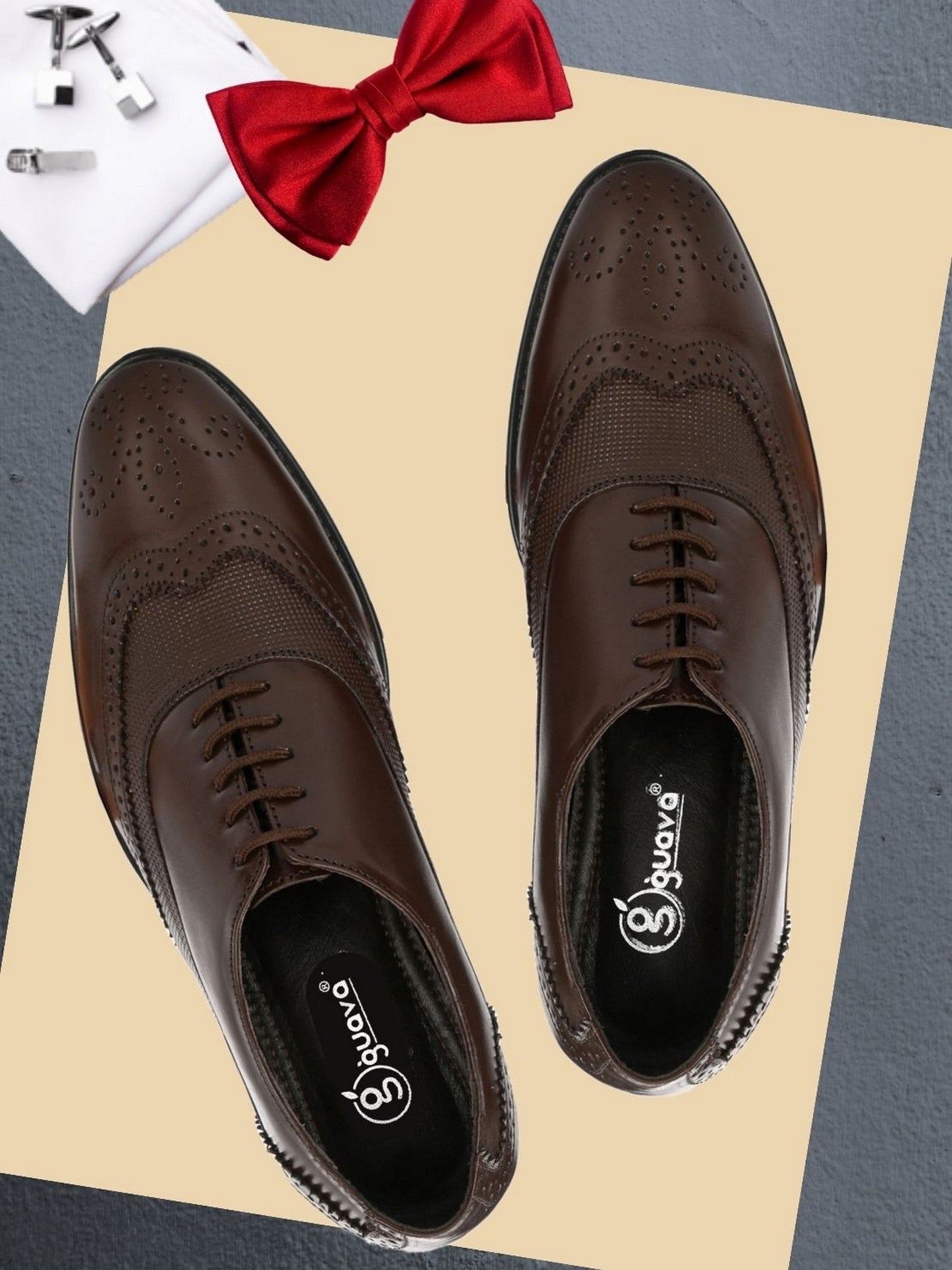 Guava Men's Black Formal Brogue Shoes GV15JA865