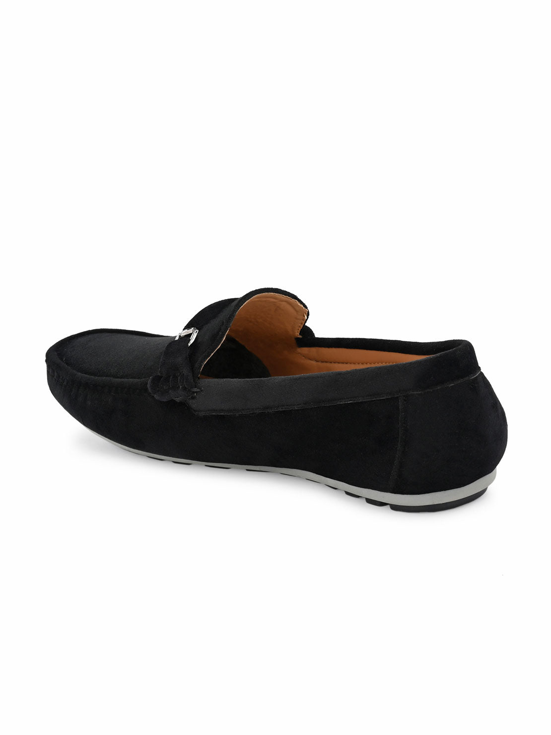 Guava Men's Black Charming Velvet Slip On Loafers (GV20JA700)