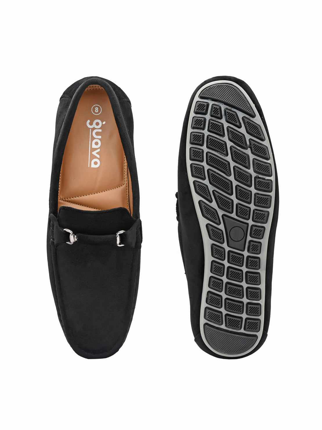 Guava Men's Black Charming Velvet Slip On Loafers (GV20JA700)