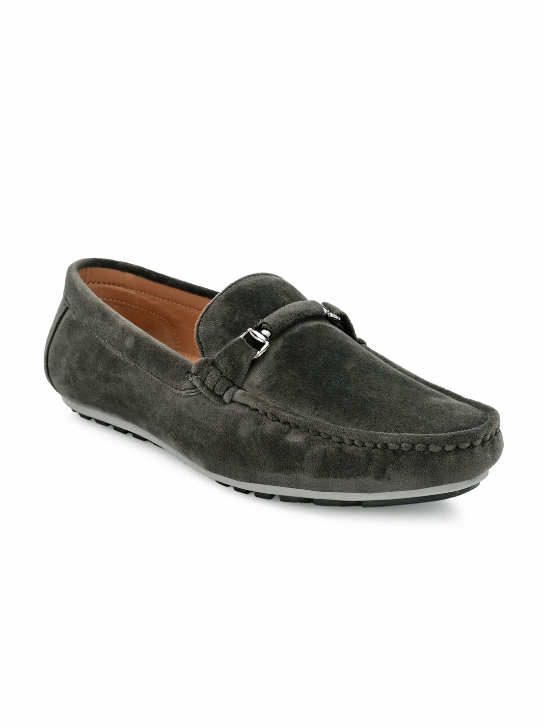 Guava Men's Olive Charming Velvet Slip On Loafers (GV20JA703)