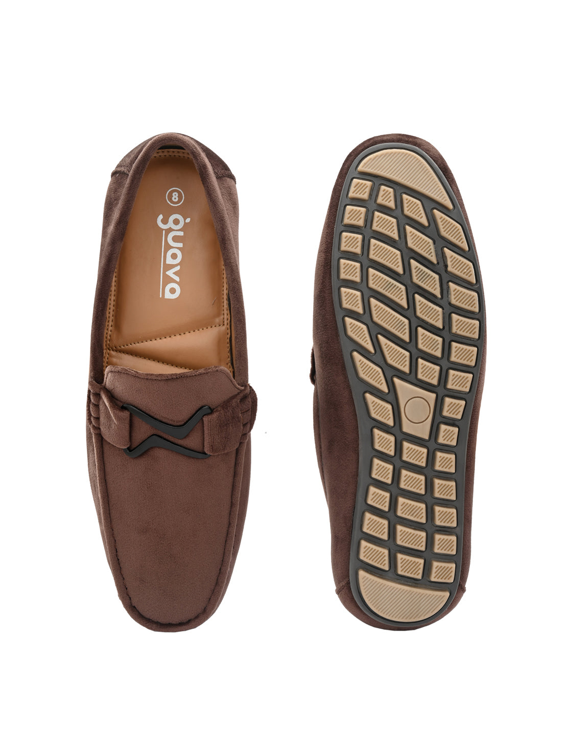 Guava Men's Brown Charming Velvet Slip On Loafers (GV20JA705)