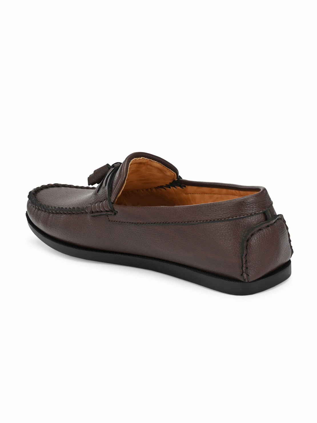 Guava Men's Brown Textured Embossed 360 Flexible Slip On Driving Loafers (GV20JA715)