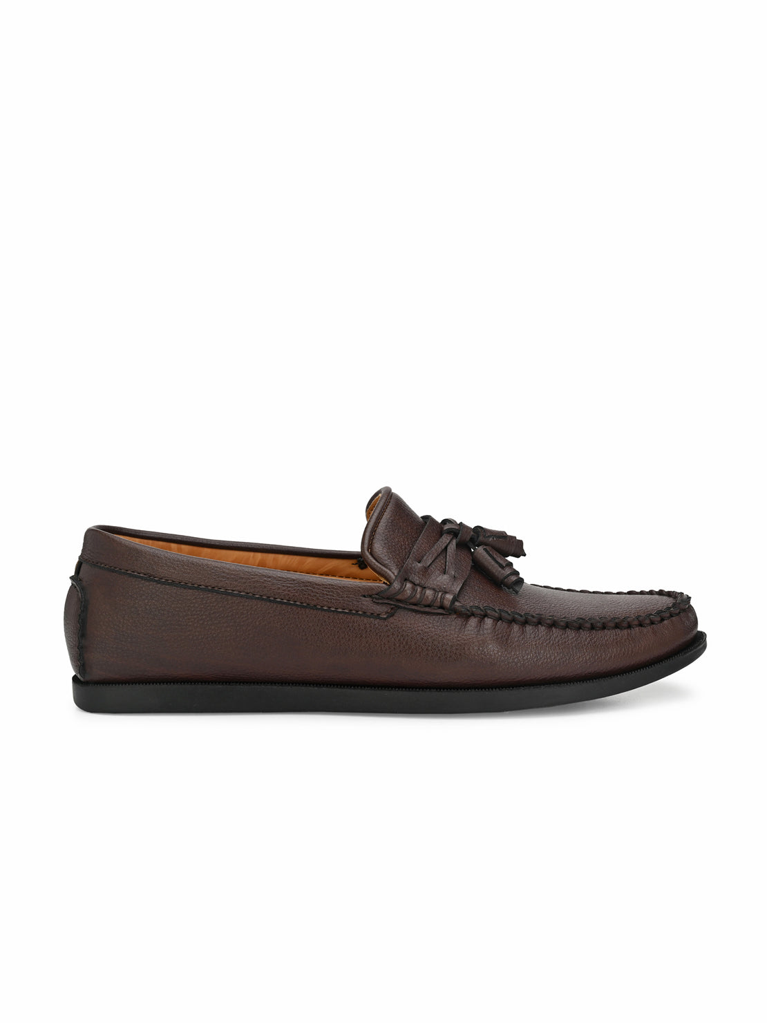 Guava Men's Brown Textured Embossed 360 Flexible Slip On Driving Loafers (GV20JA715)
