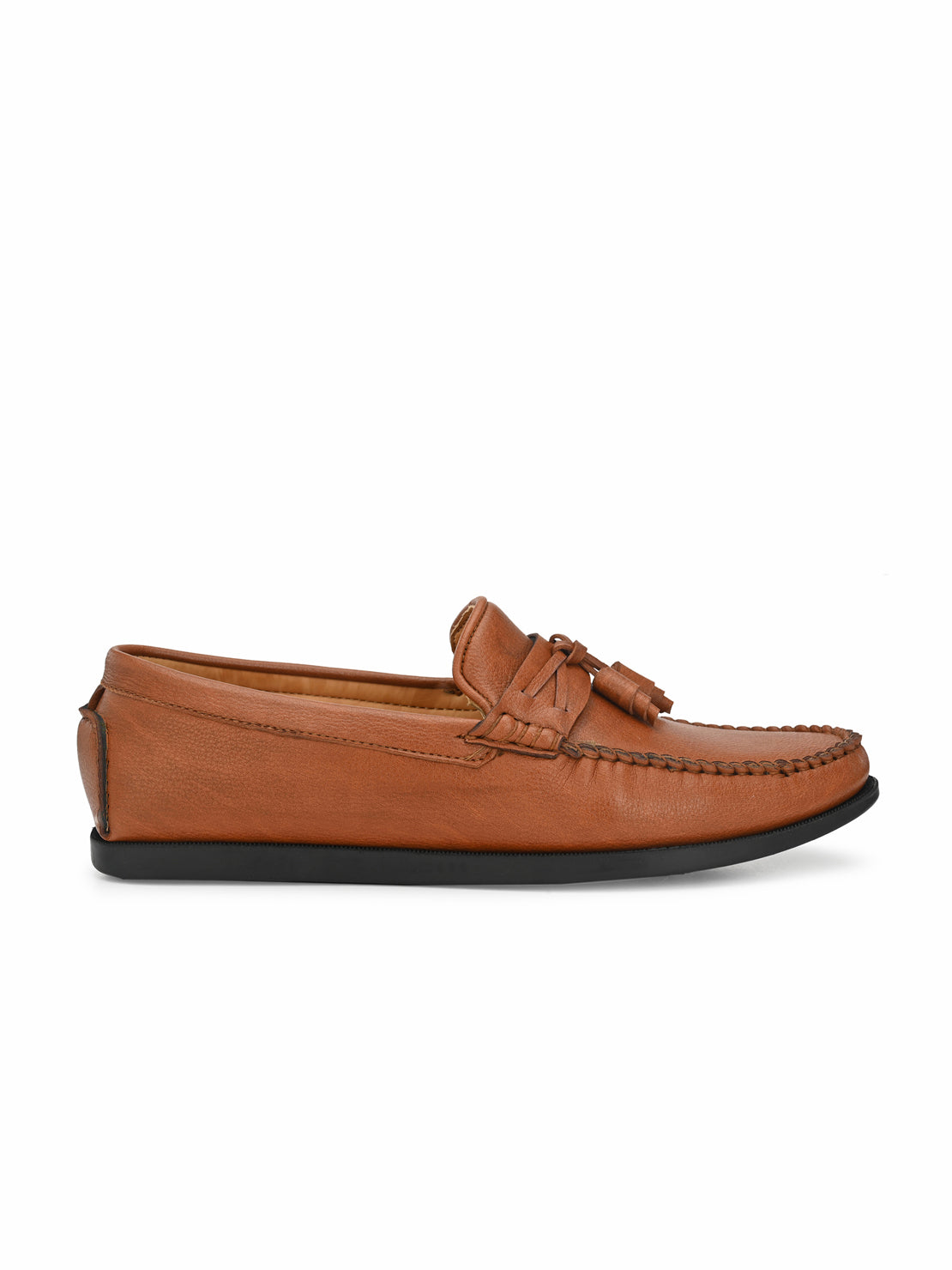 Guava Men's Tan Textured Embossed 360 Flexible Slip On Driving Loafers (GV20JA716)