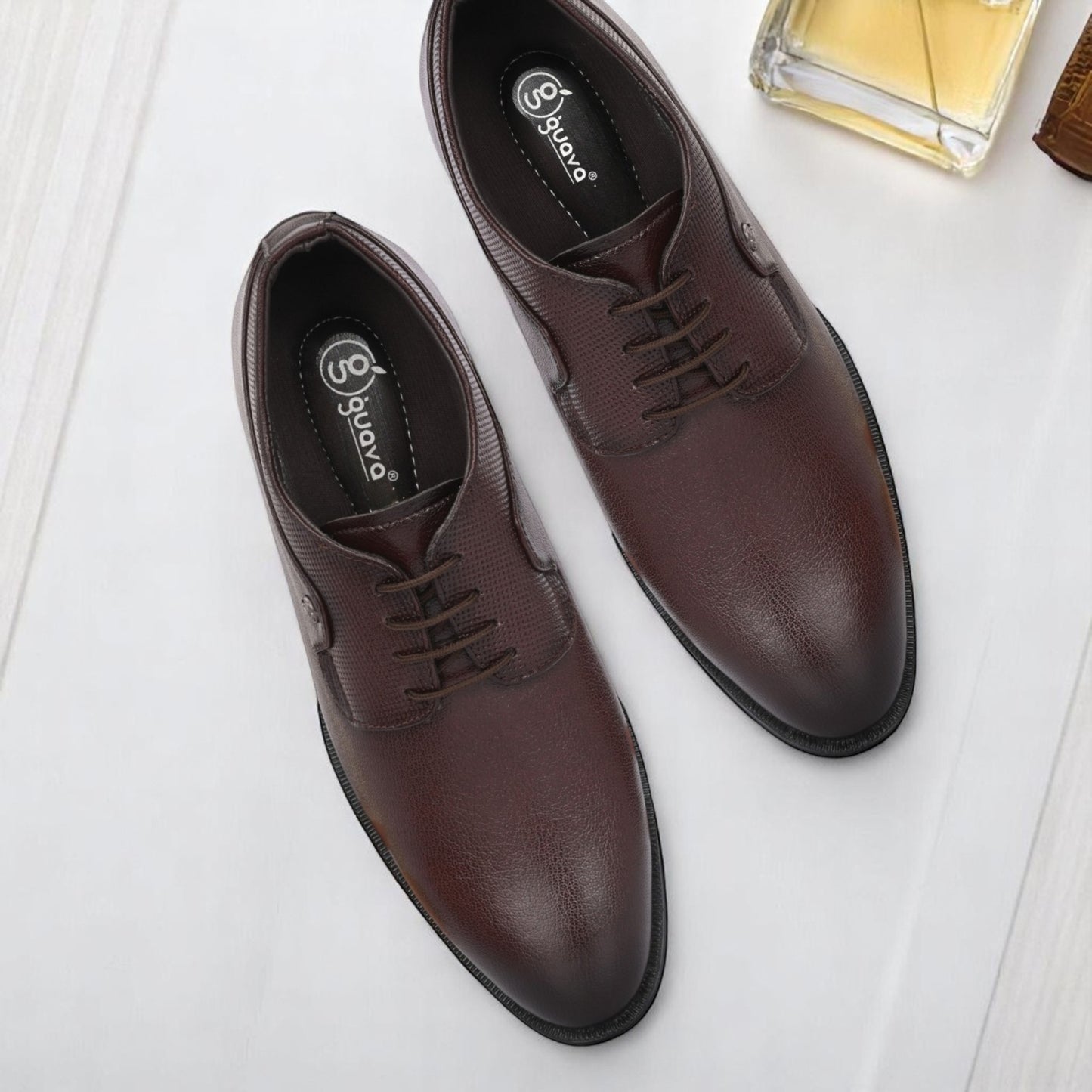 Guava Men's Faux Leather Lace-Up Derby Formal Shoes GV25JA880