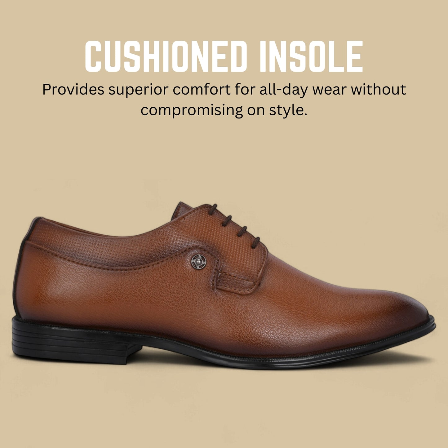Guava Men's Faux Leather Lace-Up Derby Formal Shoes GV25JA881