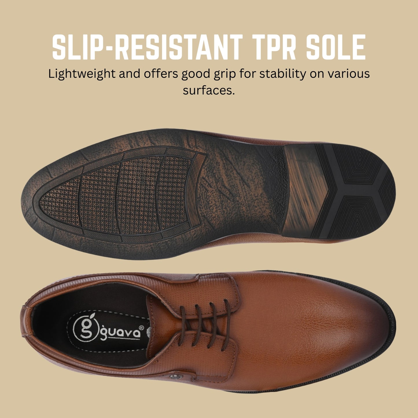 Guava Men's Faux Leather Lace-Up Derby Formal Shoes GV25JA881