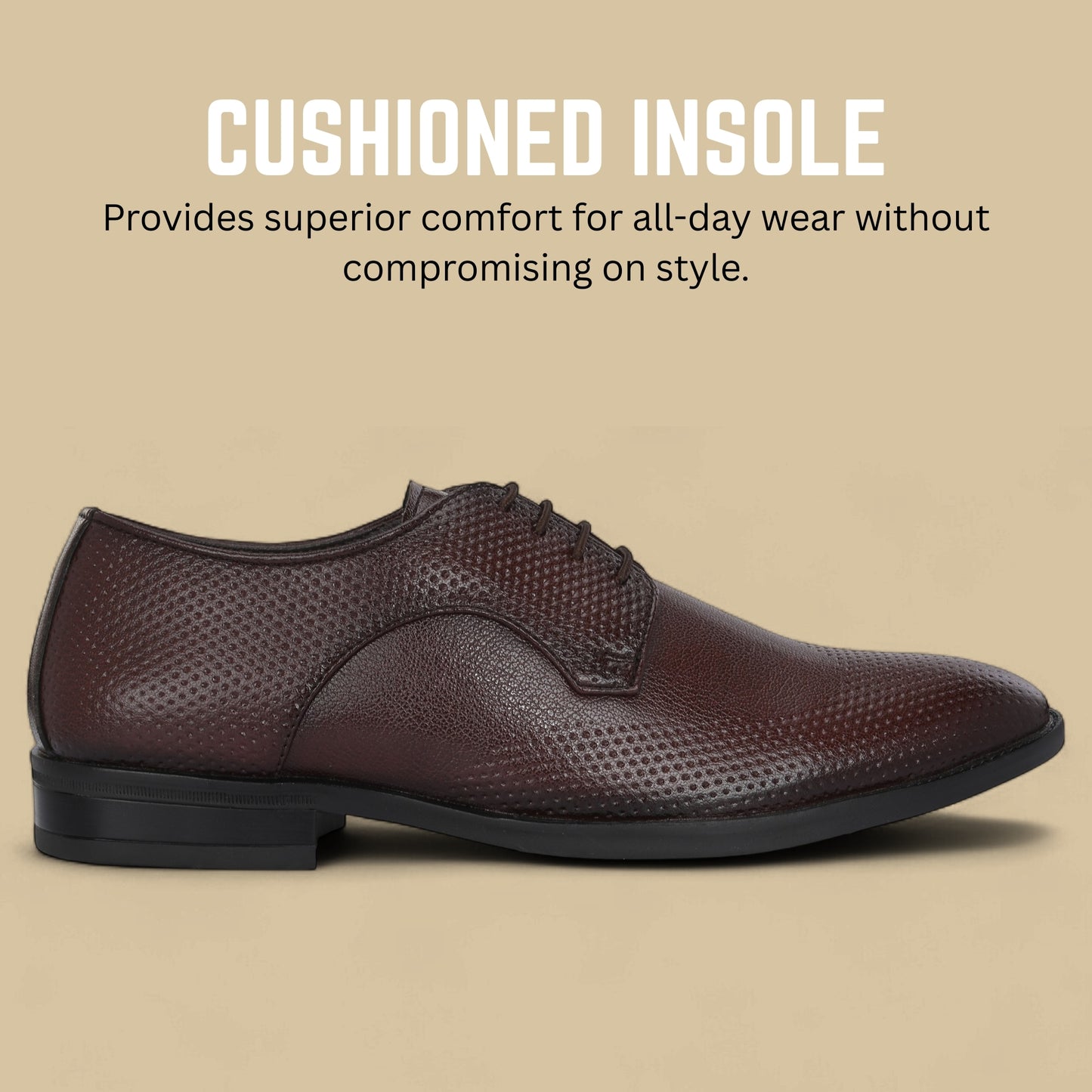 Guava Men's Faux Leather Lace-Up Derby Formal Shoes GV25JA883