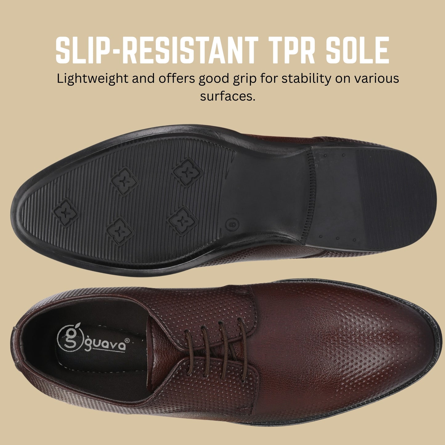 Guava Men's Faux Leather Lace-Up Derby Formal Shoes GV25JA883