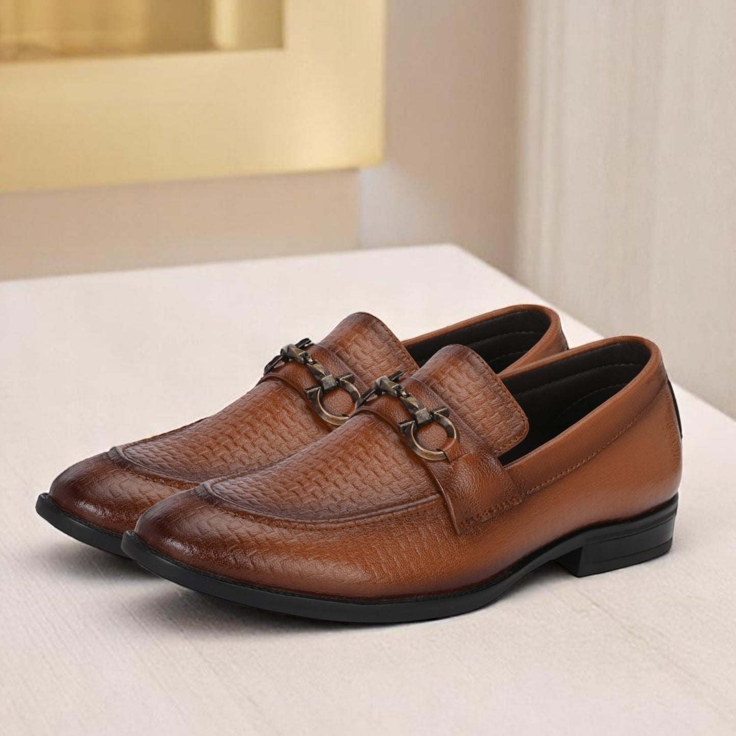Guava Men's Synthetic Leather Slip-On Slip On Formal Shoes Loafers GV25JA886