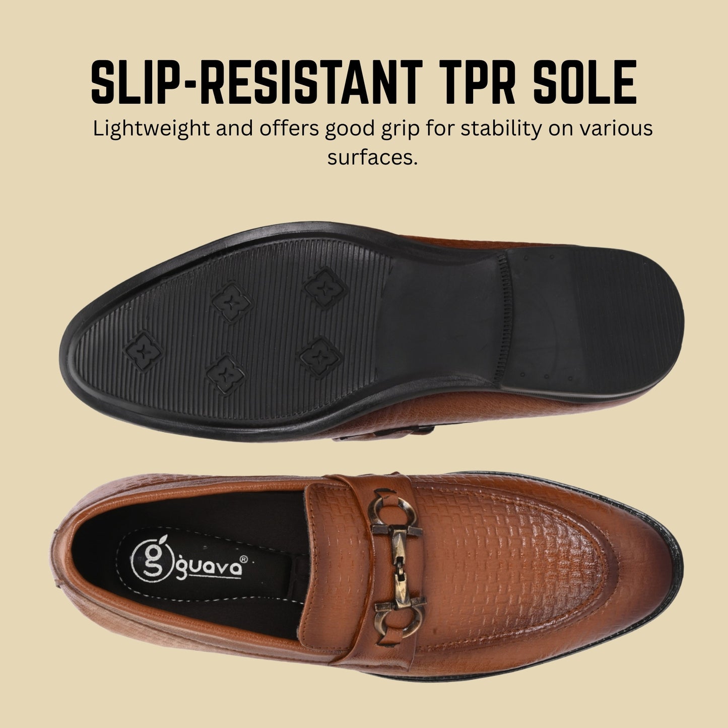 Guava Men's Synthetic Leather Slip-On Slip On Formal Shoes Loafers GV25JA886
