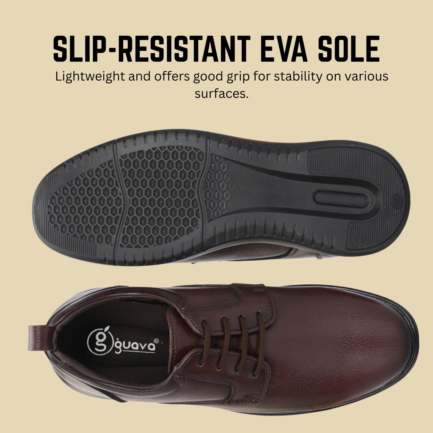 Guava Men's Synthetic Leather Lace-Up Derby Formal Shoes GV25JA890