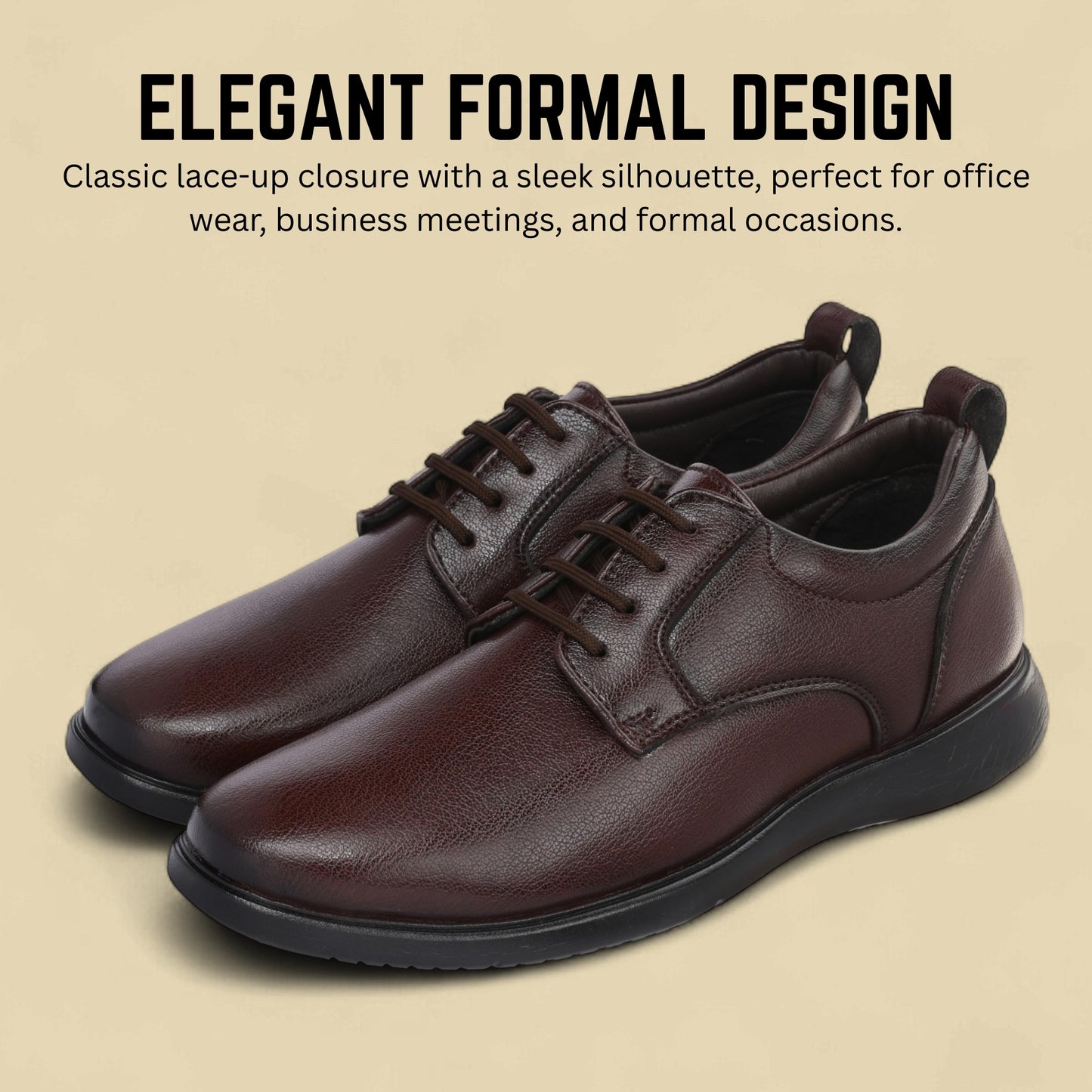 Guava Men's Synthetic Leather Lace-Up Derby Formal Shoes GV25JA890