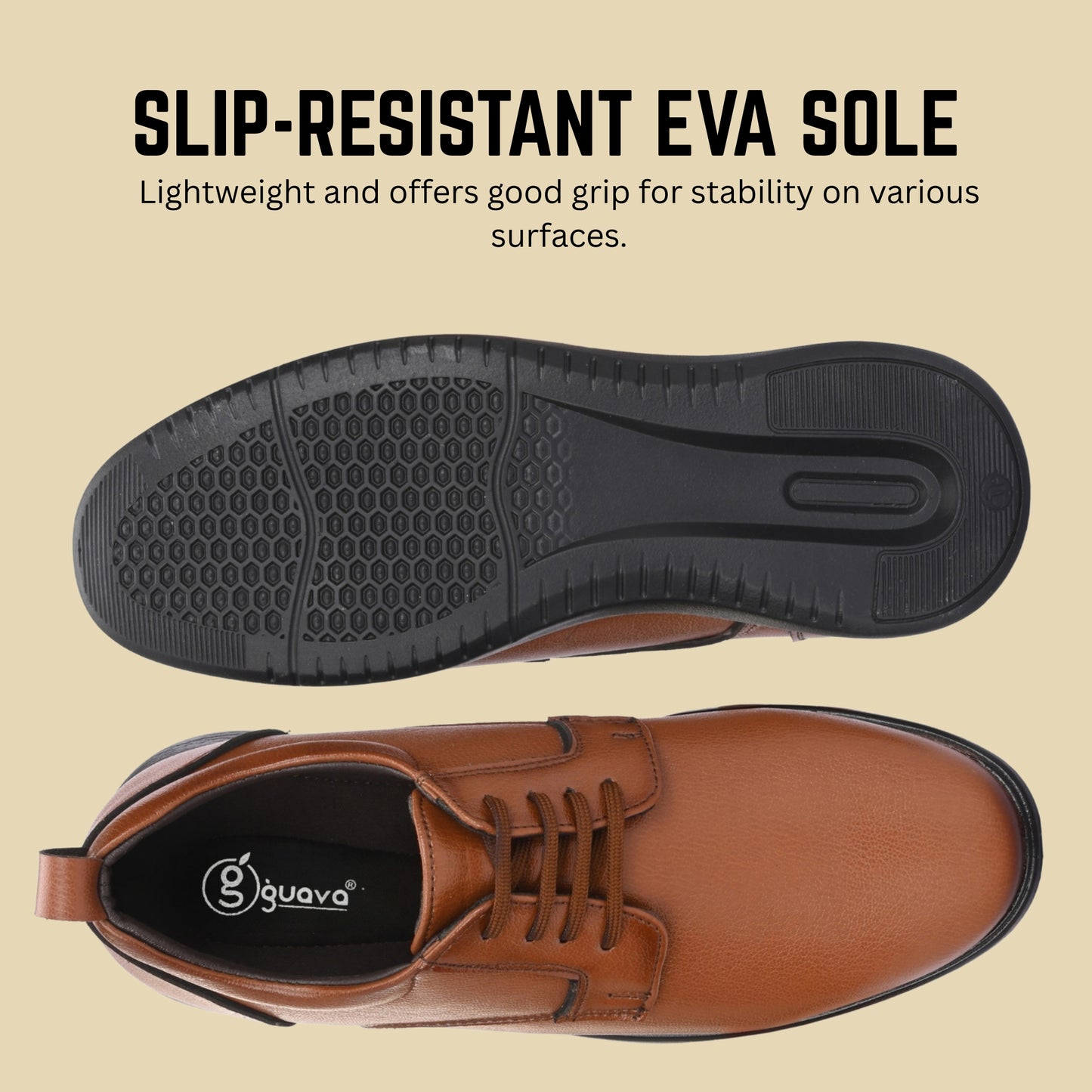 Guava Men's Synthetic Leather Lace-Up Derby Formal Shoes GV25JA891