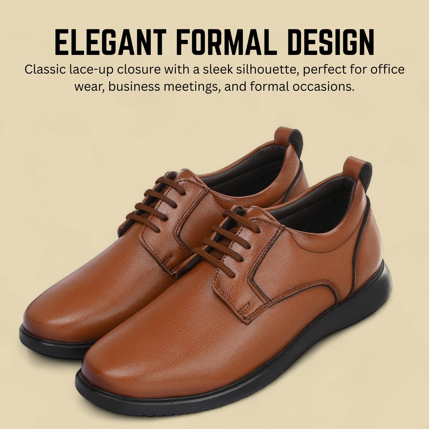 Guava Men's Synthetic Leather Lace-Up Derby Formal Shoes GV25JA891