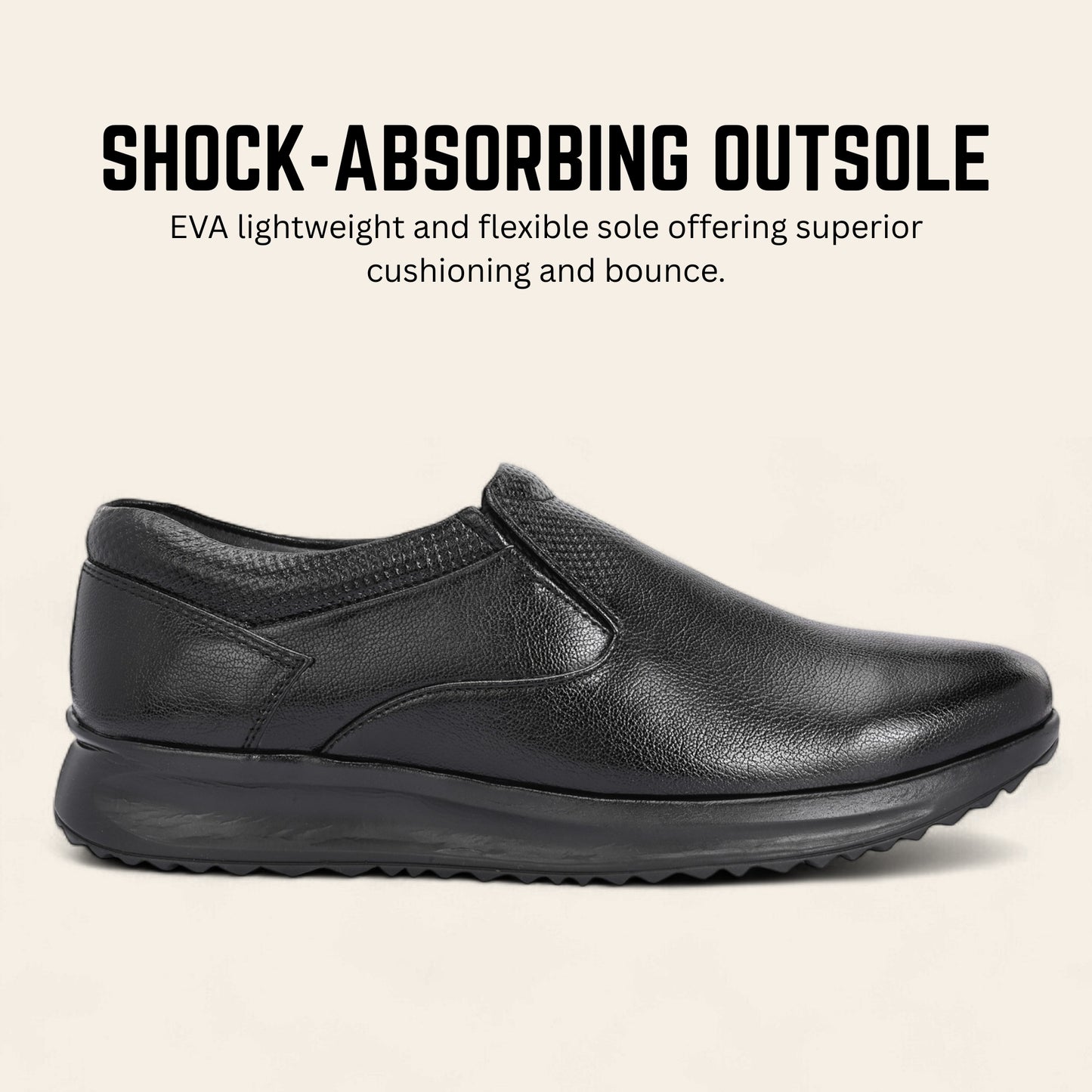 Guava Men's Featherwalk Lightweight Black Mocassin Fromal Shoes GV25JA894