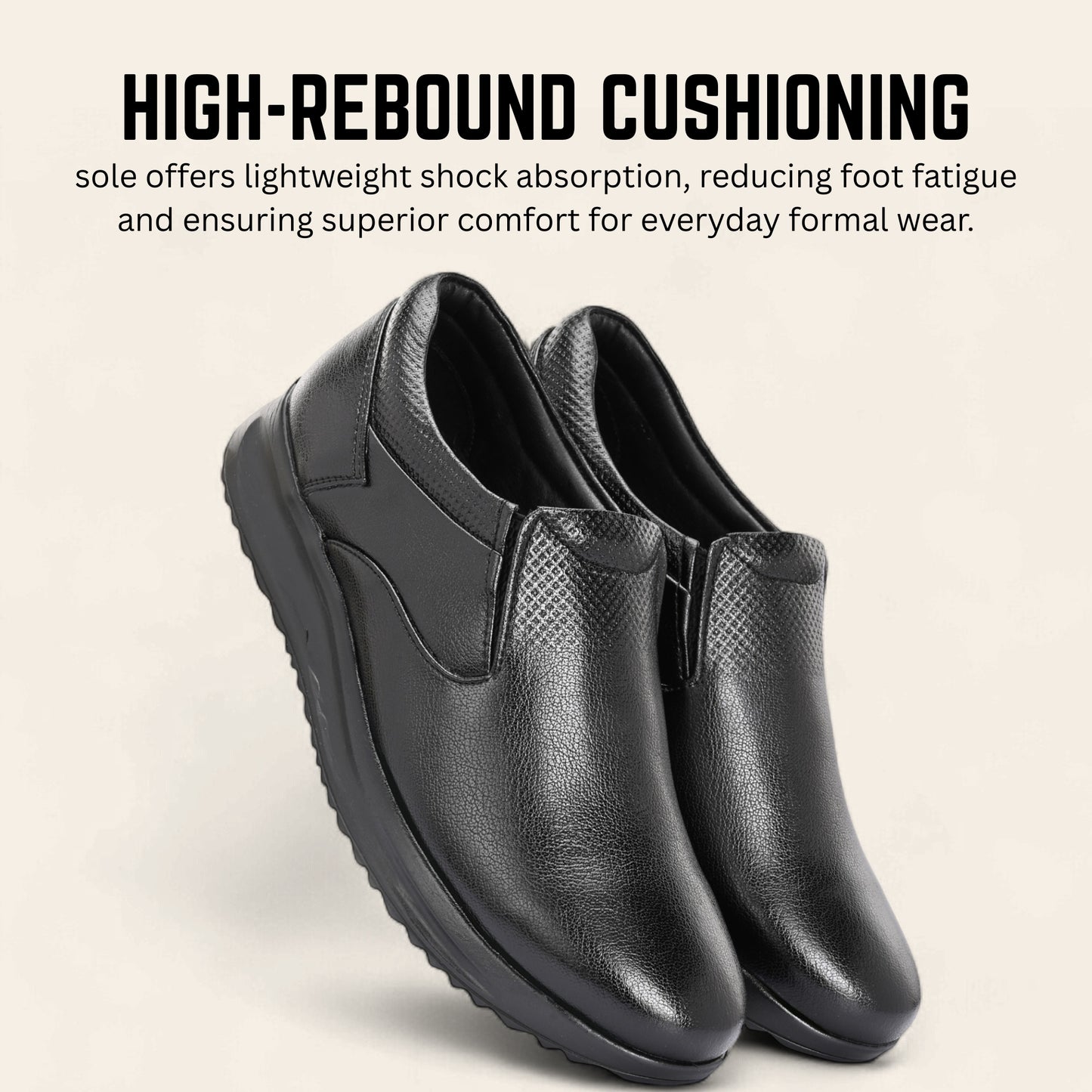 Guava Men's Featherwalk Lightweight Black Mocassin Fromal Shoes GV25JA894