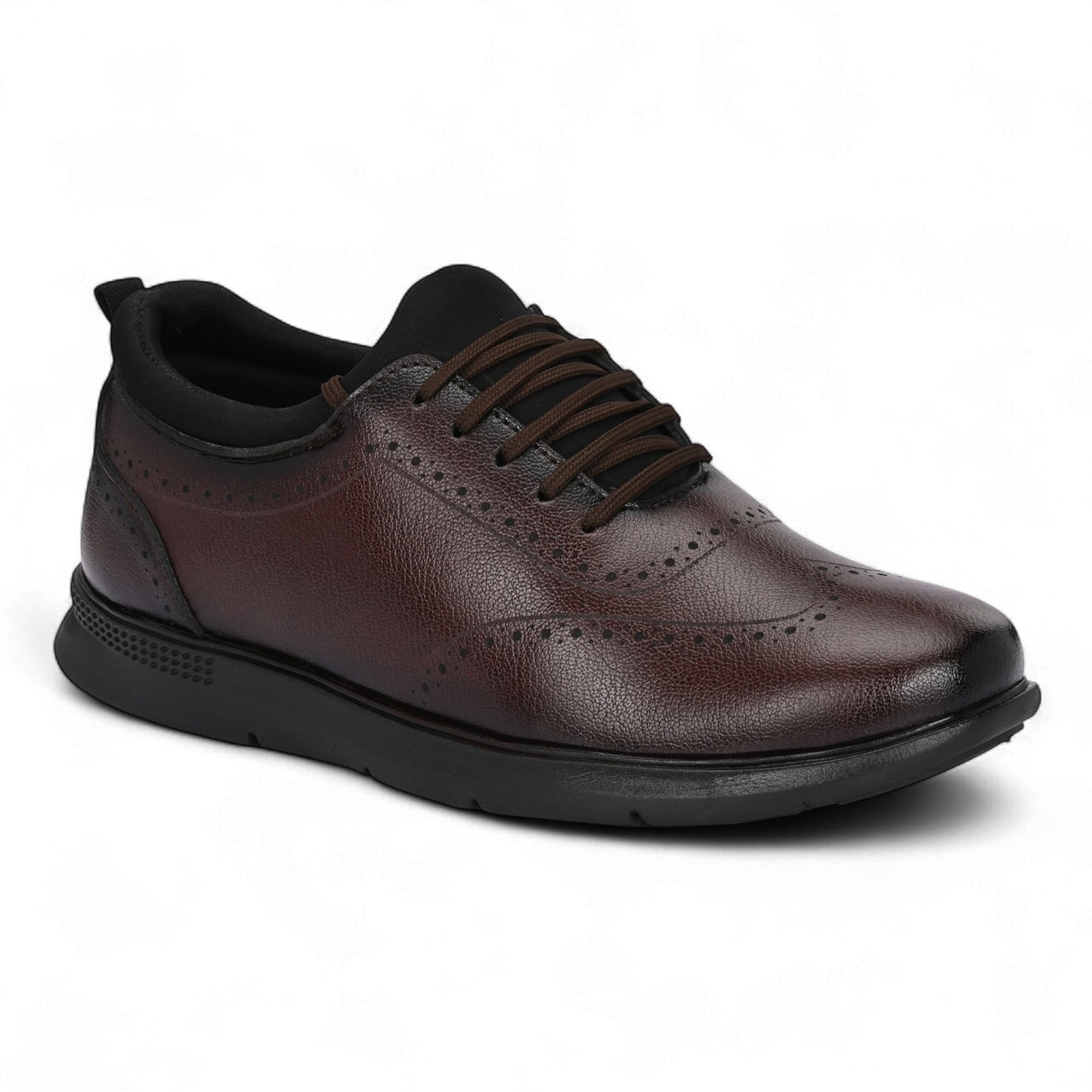 Guava Men's Featherwalk Lightweight Brown Brogue Semi Fromal Shoes GV25JA897