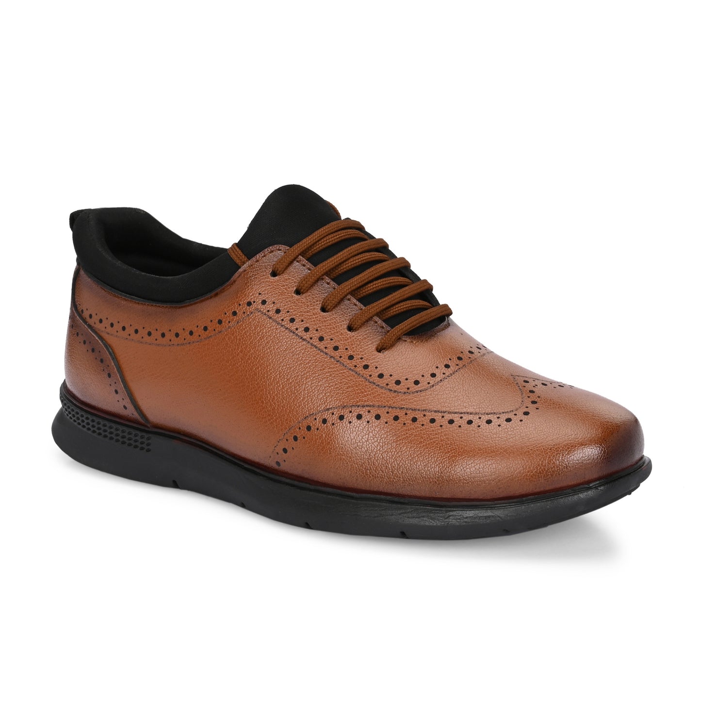 Guava Men's Featherwalk Lightweight Tan Brogue Semi Fromal Shoes GV25JA898