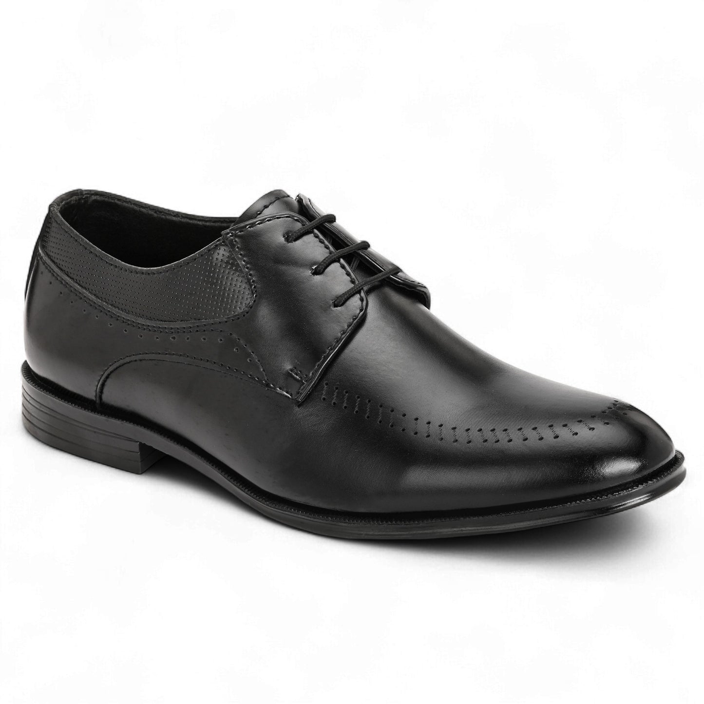 Guava Faux Leather Derby Black Lace up Formal Shoes for Men's GV25JA901