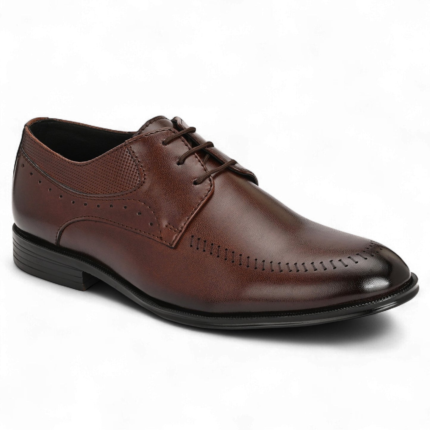 Guava Faux Leather Derby Brown Lace up Formal Shoes for Men's GV25JA902