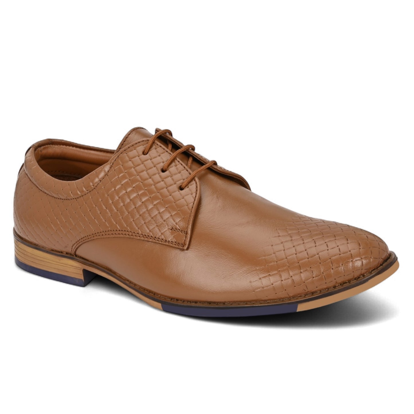 Guava Leather Derby Tan Lace-Up Semi Formal Shoes for Men's GV25JA904