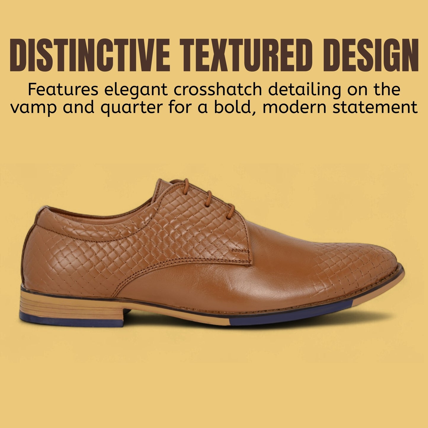 Guava Leather Derby Tan Lace-Up Semi Formal Shoes for Men's GV25JA904