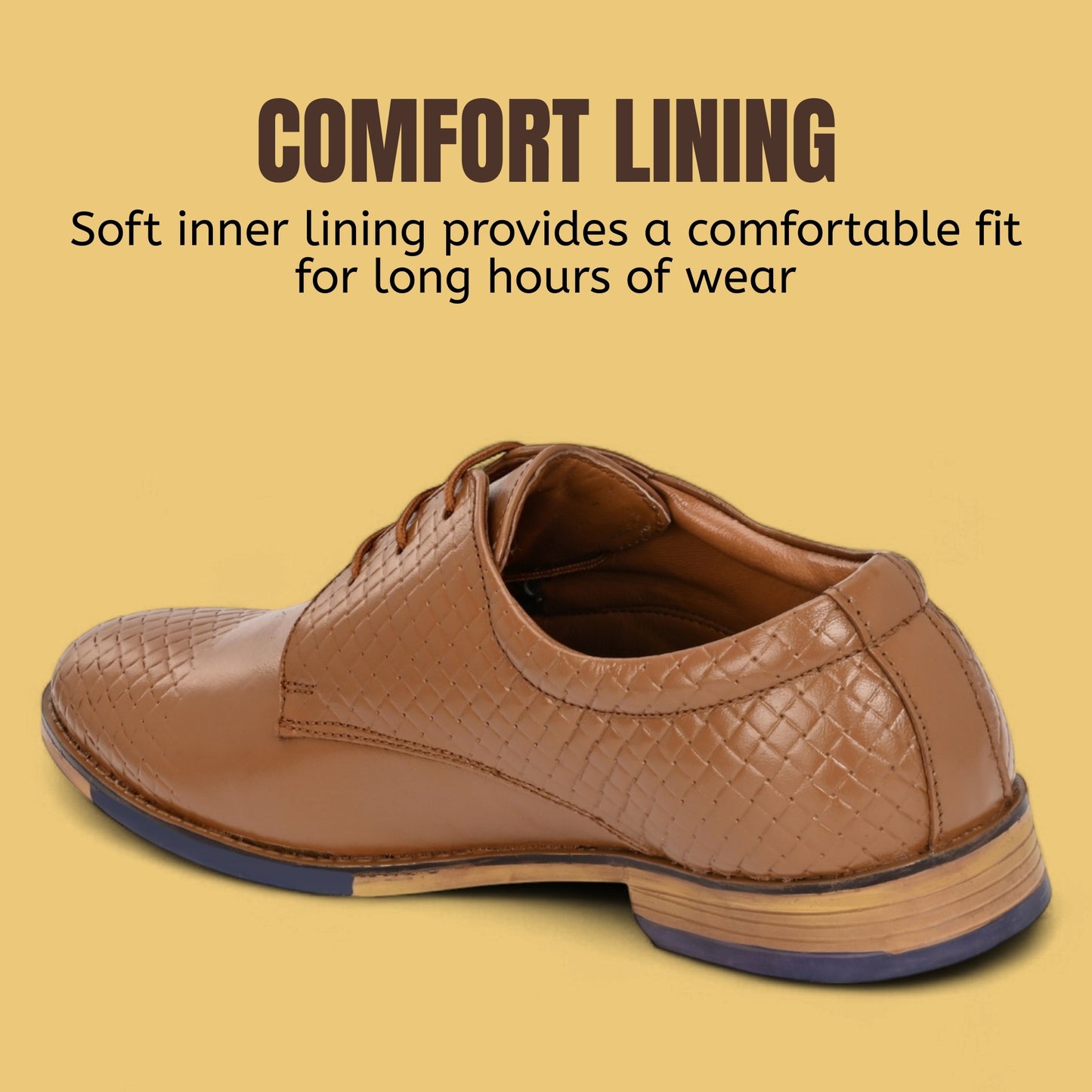 Guava Leather Derby Tan Lace-Up Semi Formal Shoes for Men's GV25JA904