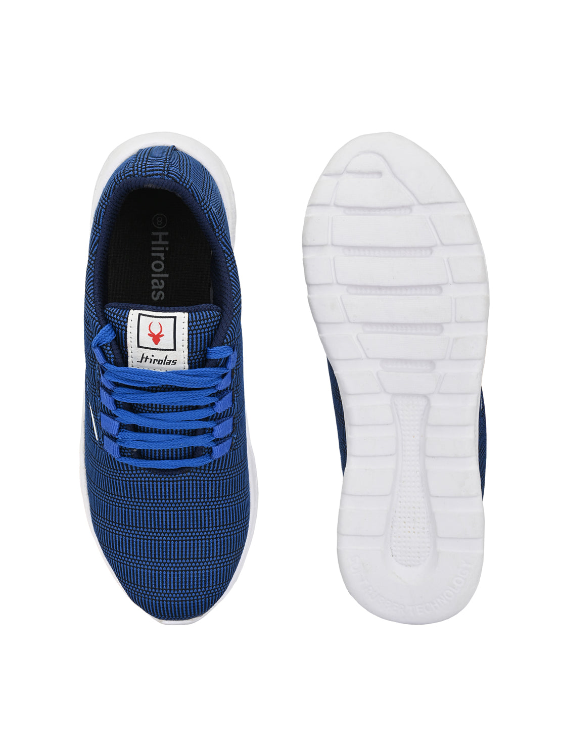 Hirolas® Men's Blue Knitted Running/Walking/Gym Lace Up Sport Shoes (HRL1924RBU)