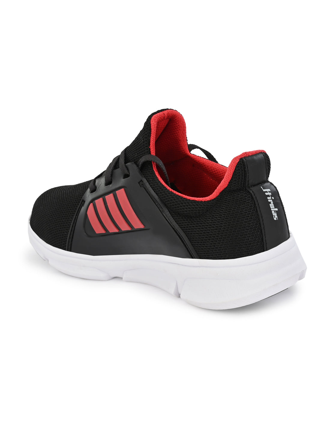 Hirolas® Men's Black/Red Mesh Running/Walking/Gym Lace Up Sport Shoes (HRL2003BLR)