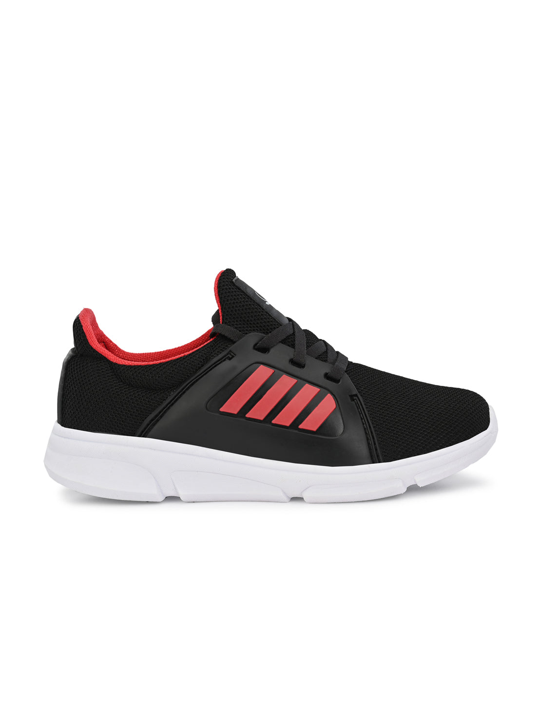 Hirolas® Men's Black/Red Mesh Running/Walking/Gym Lace Up Sport Shoes (HRL2003BLR)