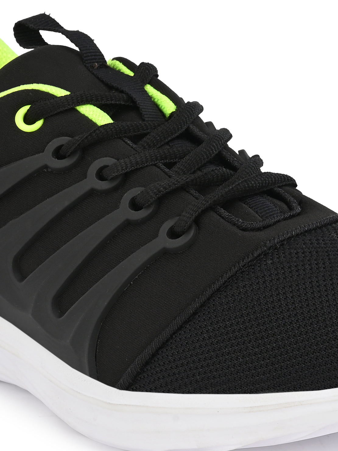 Hirolas® Men's Black Mesh Running/Walking/Gym Lace Up Sport Shoes (HRL2004BLG)