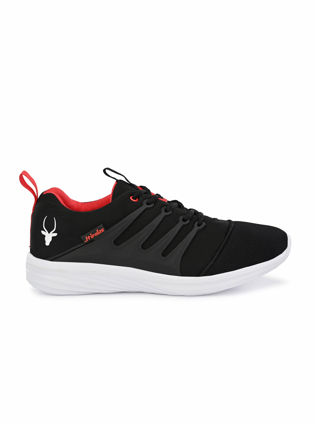 Hirolas® Men's Black Mesh Running/Walking/Gym Slip On Sport Shoes (HRL2004BLR)