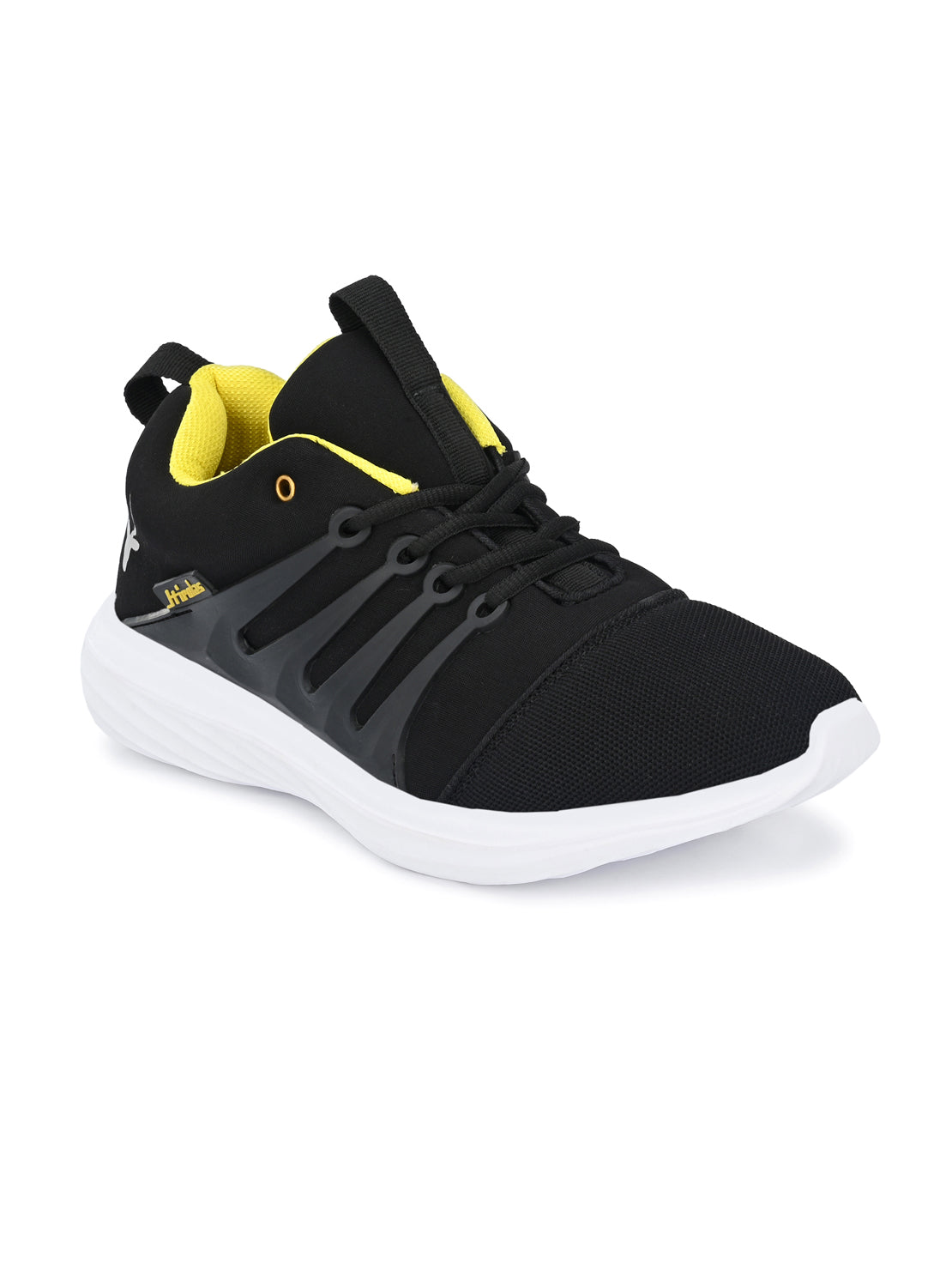 Hirolas® Men's Black Mesh Running/Walking/Gym Lace Up Sport Shoes (HRL2004BLY)