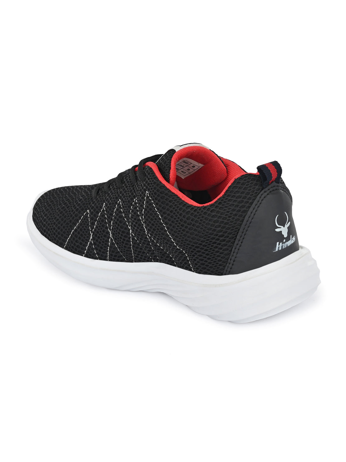Hirolas® Men's Black Mesh Running/Walking/Gym Lace Up Sport Shoes (HRL2017BLK)
