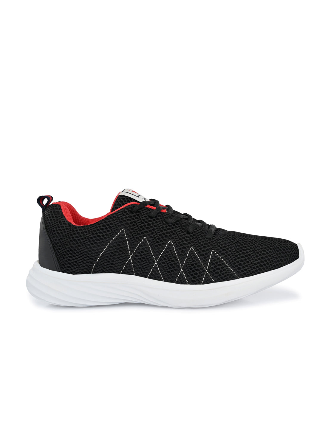 Hirolas® Men's Black Mesh Running/Walking/Gym Lace Up Sport Shoes (HRL2017BLK)