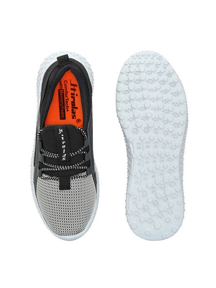 Hirolas® Men's Grey Mesh Running/Walking/Gym Lace Up Sport Shoes (HRL2021GRY)