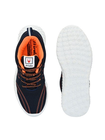 Hirolas® Men's Blue Mesh Running/Walking/Gym Lace Up Sport Shoes (HRL2022BLU)