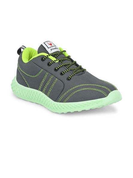 Hirolas® Men's Grey Mesh Running/Walking/Gym Lace Up Sport Shoes (HRL2022GRY)