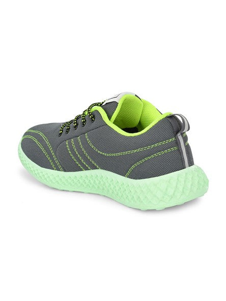 Hirolas® Men's Grey Mesh Running/Walking/Gym Lace Up Sport Shoes (HRL2022GRY)
