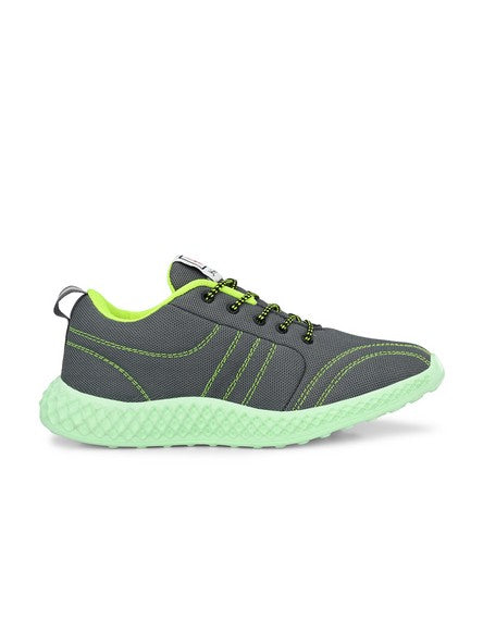 Hirolas® Men's Grey Mesh Running/Walking/Gym Lace Up Sport Shoes (HRL2022GRY)